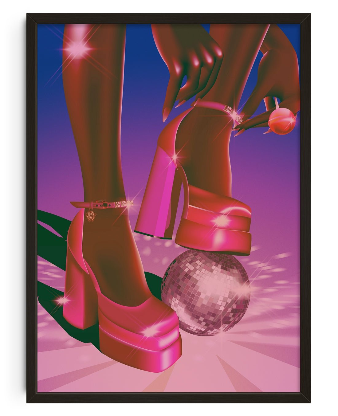 Disco Shoes contemporary wall art print by Paulina Almira - sold by DROOL