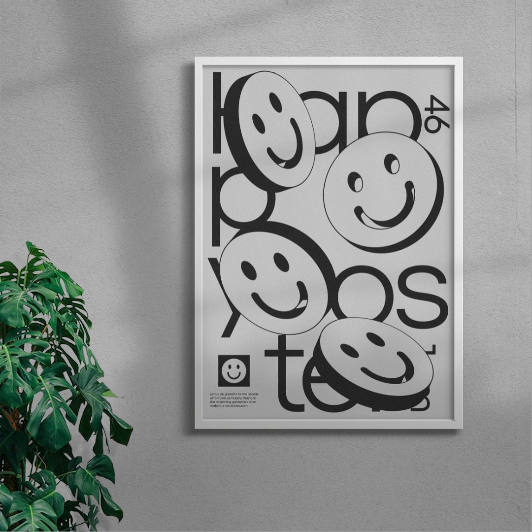 Happy contemporary wall art print by Jérôme Bizien - sold by DROOL