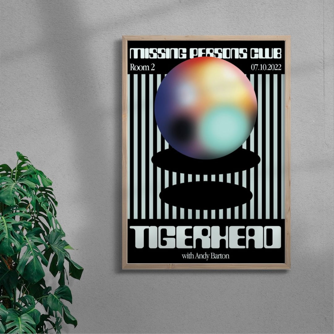 MISSING PERSONS CLUB - TIGERHEAD contemporary wall art print by Marinello Studio - sold by DROOL