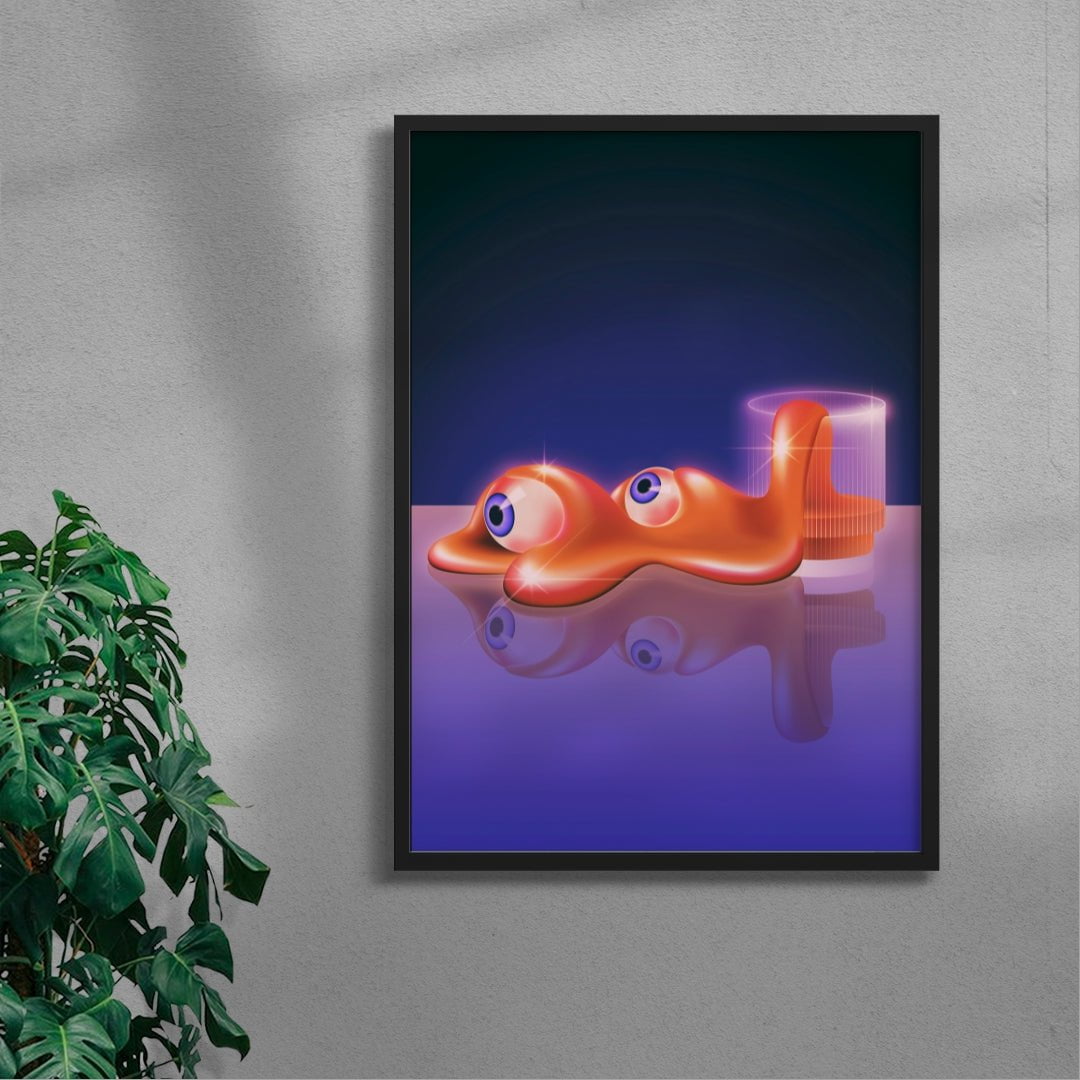 Eyes and Elusive Whisky contemporary wall art print by Paulina Almira - sold by DROOL