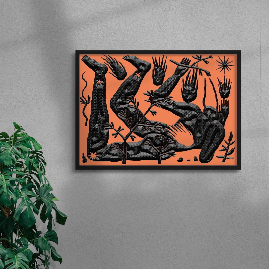 Faune and Falling Stars contemporary wall art print by Célestin Krier - sold by DROOL