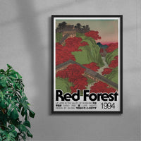 Thumbnail for Red Forest contemporary wall art print by George Kempster - sold by DROOL