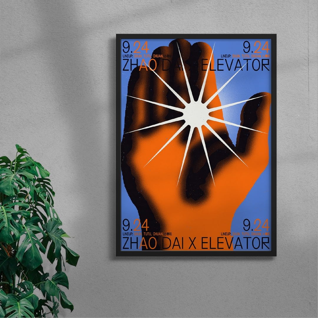 Zhao Dai x Elevator contemporary wall art print by MENSLIES - sold by DROOL