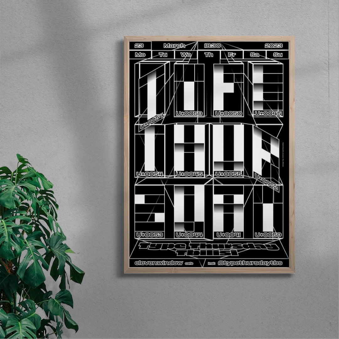 Type Thursday Tbilisi contemporary wall art print by Mikhail Lychkovskiy - sold by DROOL