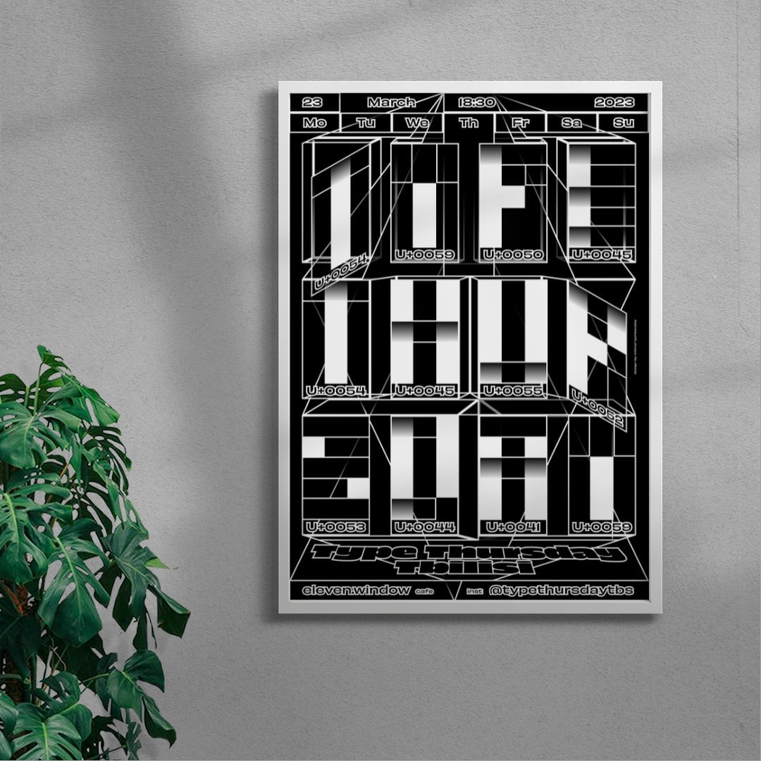 Type Thursday Tbilisi contemporary wall art print by Mikhail Lychkovskiy - sold by DROOL