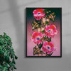 Eyes, Hands, & Pink Flowers contemporary wall art print by Paulina Almira - sold by DROOL