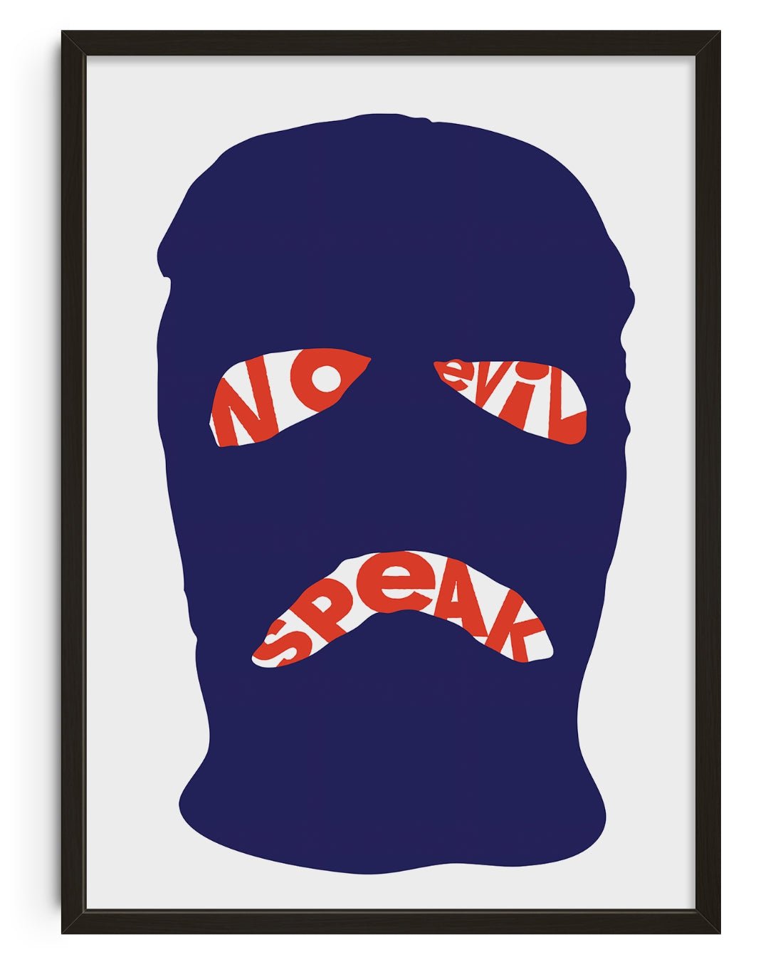 Speak no evil contemporary wall art print by Max Blackmore - sold by DROOL