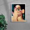 Woman with a fish earring contemporary wall art print by Juan de la Rica - sold by DROOL