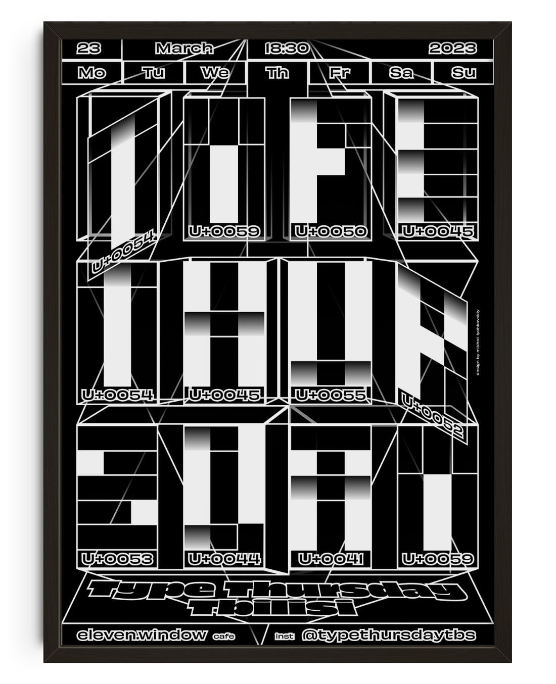 Type Thursday Tbilisi contemporary wall art print by Mikhail Lychkovskiy - sold by DROOL