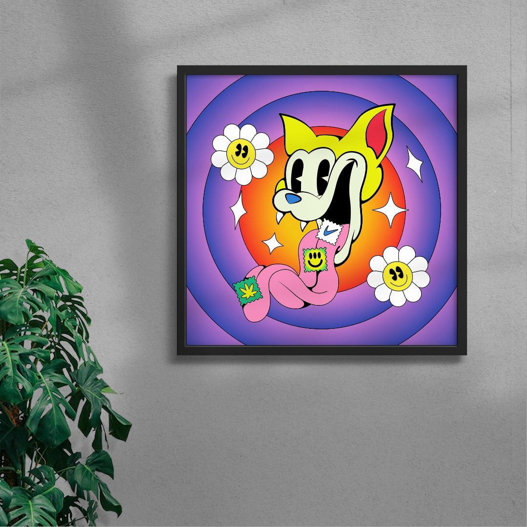LCD cat contemporary wall art print by Ovcharka - sold by DROOL