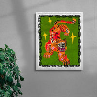 Thumbnail for Tiger In Green contemporary wall art print by Kwonny - sold by DROOL